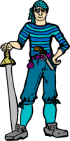 pirate in striped shirt