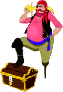 pirate with treasure chest